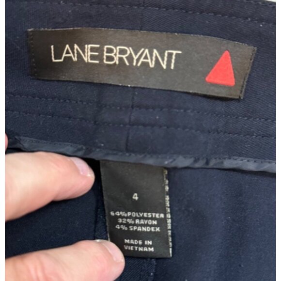 Lane Bryant Dress Casual Loose Fit Wide Stretch Leg Pants Navy Blue Size 4 - Picture 10 of 10